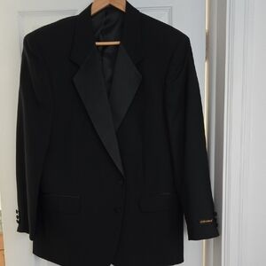 Jones New York Black Tuxedo Jacket Satin Lapels